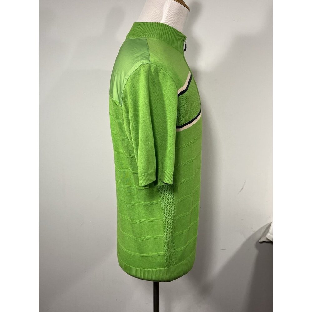 Men’s Size Medium PING Collection Golf Knit Shirt Neon Green Mr Ping Man Logo - Picture 6 of 15